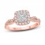 Multi-Diamond Engagement Ring 3/4 ct tw Round-cut 10K Two-Tone Gold