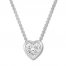 Diamond Solitaire Necklace 1/10 Carat Round-cut Sterling Silver