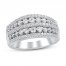 Diamond Anniversary Ring 1 ct tw 10K white Gold