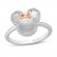 Disney Treasures Minnie Mouse Mother of Pearl Ring 1/10 ct tw Diamonds Sterling Silver/10K Rose Gold