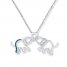 Elephant Necklace 1/20 ct tw Diamonds Sterling Silver