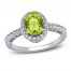 Peridot & White Lab-Created Ring Sterling Silver