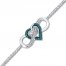 Heart/Infinity Bracelet 1/10 cttw Blue Diamonds Sterling Silver