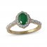 Emerald & Diamond Ring 1/6 ct tw 10K Yellow Gold