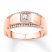 Men's Wedding Band 1/6 ct tw Diamonds 10K Rose Gold