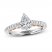 Adrianna Papell Diamond Engagement Ring 1-1/5 ct tw Pear/Round 14K Two-Tone Gold