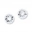 Stud Earrings 14K White Gold