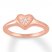 Diamond Heart Signet Ring 10K Rose Gold