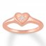 Diamond Heart Signet Ring 10K Rose Gold