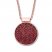 Lab-Created Ruby Disc Necklace Pave-set 10K Rose Gold 16"