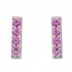 Lab-Created Pink Sapphire Earrings Sterling Silver