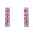 Lab-Created Pink Sapphire Earrings Sterling Silver