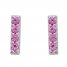 Lab-Created Pink Sapphire Earrings Sterling Silver