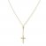 Cross Lariat Necklace 10K Yellow Gold 16" to 18" Adjustable