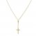 Cross Lariat Necklace 10K Yellow Gold 16" to 18" Adjustable