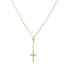 Cross Lariat Necklace 10K Yellow Gold 16" to 18" Adjustable