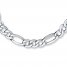 Figaro Bracelet 10K White Gold 8.5" Length