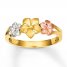 Plumeria Ring 14K Tri-Color Gold