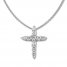 Diamond Cross Necklace 1/2 ct tw Round-cut 10K White Gold