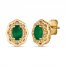 Le Vian Emerald Earrings 1/10 ct tw Diamonds 14K Honey Gold