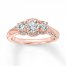 Diamond Engagement Ring 1-1/6 ct tw Round-cut 14K Rose Gold