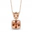 Le Vian Chocolatier Morganite Necklace 1/4 ct tw Diamonds 14K Strawberry Gold 18"