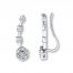 Earring Climbers 1/20 ct tw Diamonds Sterling Silver