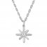 Diamond Star Necklace 1/10 Carat Round-cut Sterling Silver 20