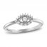 Diamond Evil Eye Ring 1/8 ct tw Round & Baguette 10K White Gold