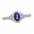 Sapphire Ring 1/5 ct tw Diamonds 10K White Gold