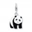 Panda Bear Charm Black/White Enamel Sterling Silver