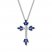 Cross Necklace Blue/White Lab-Created Sapphires Sterling Silver