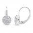 Diamond Circle Earrings 1/4 ct tw Round-cut 10K White Gold