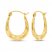 Stamped Textured Fashion Hoop Earrings 14K Yellow Gold