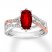 Garnet Ring 1/10 ct tw Diamonds Sterling Silver/10K Rose Gold