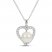 Cultured Pearl & White Lab-Created Sapphire Heart Necklace Sterling Silver 18"