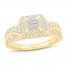 Multi-Diamond Engagement Ring 5/8 ct tw Princess/Round 14K Yellow Gold