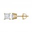 Diamond Solitaire Stud Earrings 1-1/5 ct tw Princess-cut 14K Yellow Gold