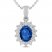 Blue & White Lab-Created Sapphire Necklace Sterling Silver 18"