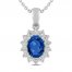 Blue & White Lab-Created Sapphire Necklace Sterling Silver 18"