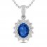 Blue & White Lab-Created Sapphire Necklace Sterling Silver 18"