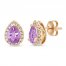 Le Vian Amethyst & Diamond Earrings 1/4 ct tw 14K Strawberry Gold