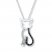 Cat Necklace 1/15 ct tw Black & White Diamonds Sterling Silver