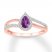 Amethyst & Lab-Created White Sapphire Ring 10K Rose Gold