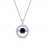 Unstoppable Love Blue Sapphire Necklace 1/10 ct tw Diamonds Sterling Silver 19"