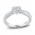 Diamond Engagement Ring 1/3 ct tw Round/Baguette 10K White Gold