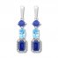 Lab-Created Sapphire Earrings with Diamonds Sterling Silver