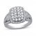 Diamond Fashion Ring 1 ct tw Round/Baguette 10K White Gold