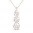 Diamond Twist Necklace 1/5 ct tw Round-Cut 10K Rose Gold 18"