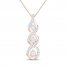 Diamond Twist Necklace 1/5 ct tw Round-Cut 10K Rose Gold 18"